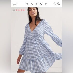 Hatch Maternity Kelsey Blue and White Gingham Dress